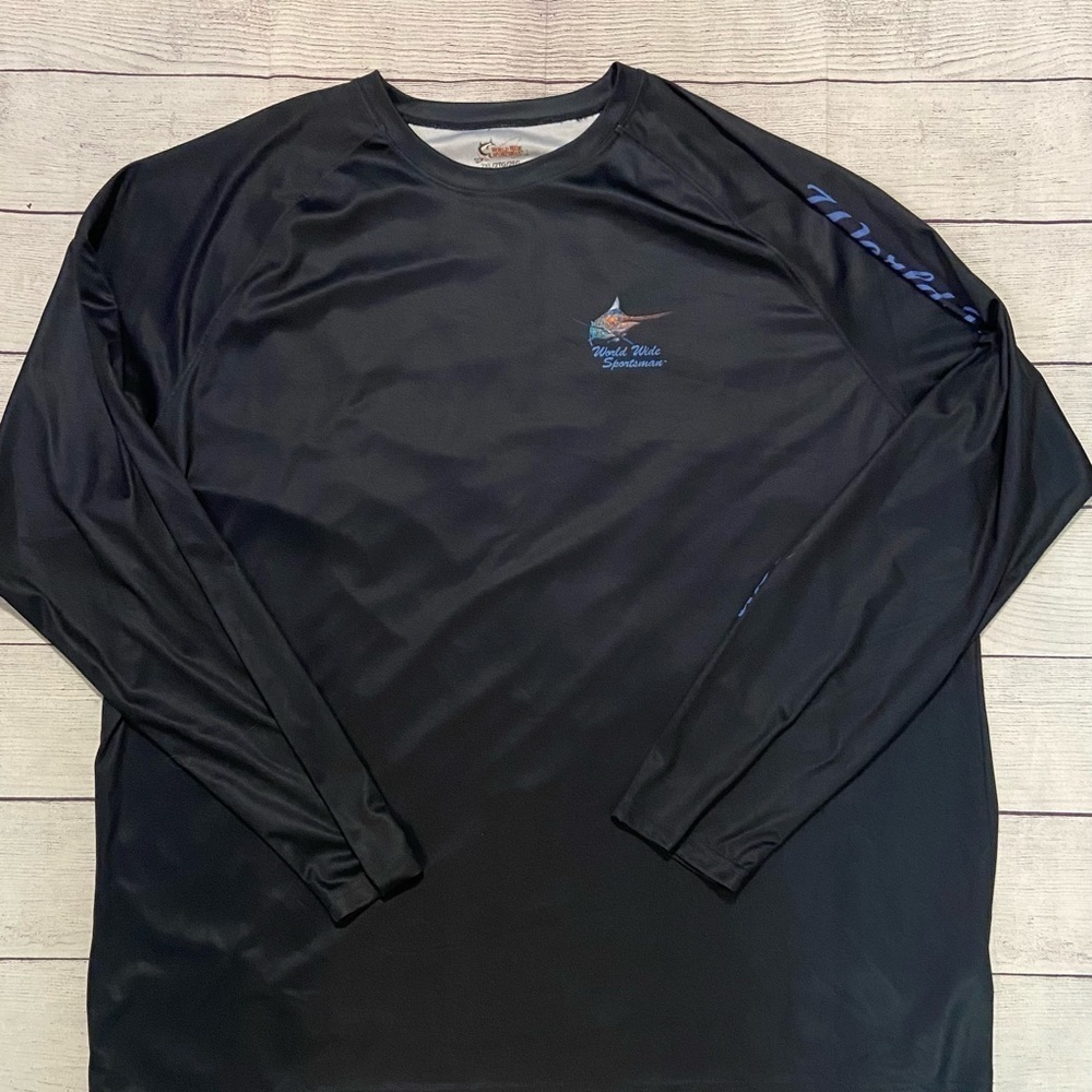 World Wide Sportsman Jason Mathias Mens Fishing Sun Shirt Size XL Blue Marlin